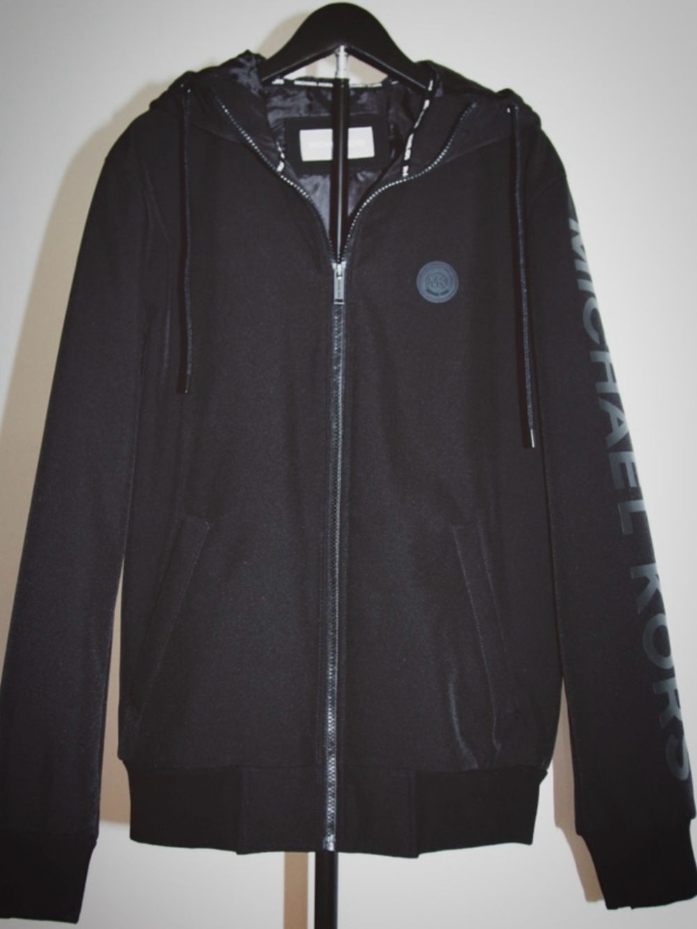 Michael Kors Men Hooded Brand Logo Soft Shell Jacket
